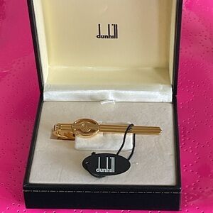 Dunhill Gold Logo Tie or Scarf Clip NEW in BOX